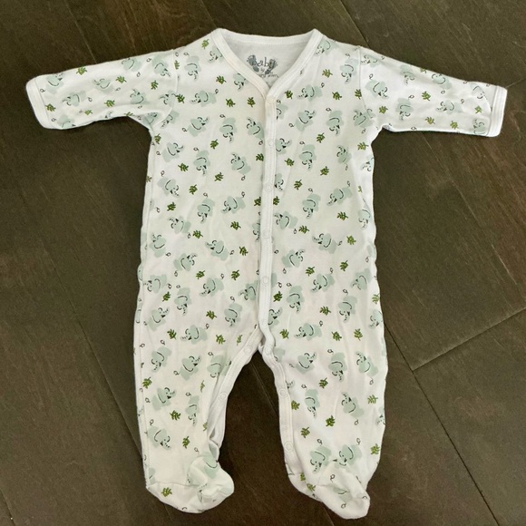 Baby by Margery Ellen White Elephant Print Baby One Piece - Picture 2 of 3